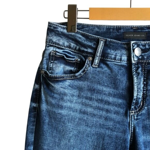 Silver Elyse Curvy Fit Mid Rise Slim Bootcut Jeans Size 28 - Picture 5 of 15